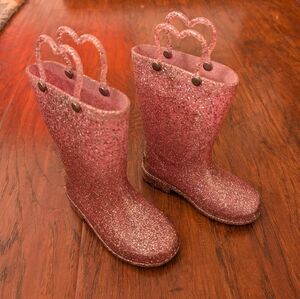 Toddler Pink Glitter Rain boots size 8